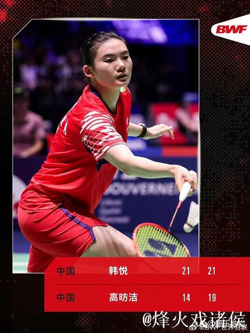 羽毛球世锦赛：韩悦直落两局击败高昉洁，八强对阵山口茜