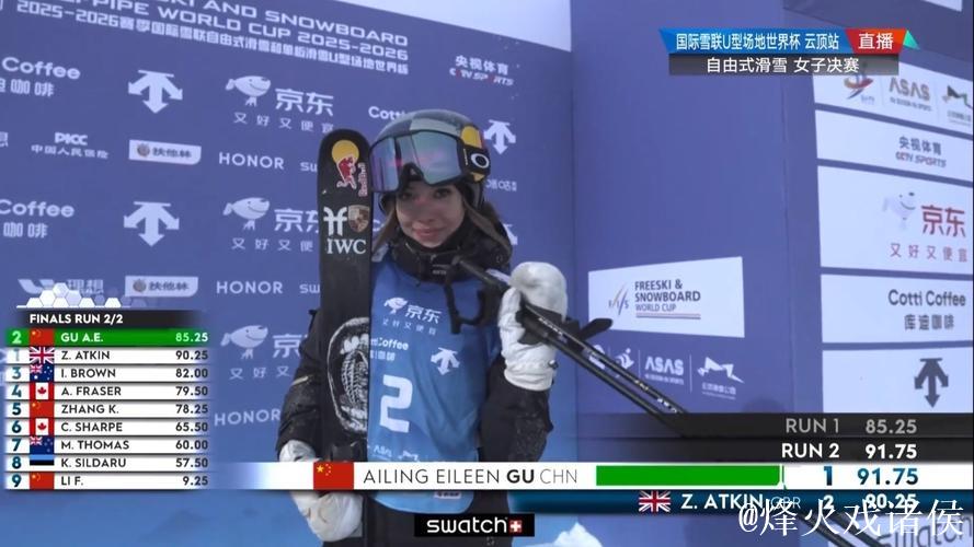 谷爱凌U型场地世界杯云顶站逆转摘金：自信是练出来的